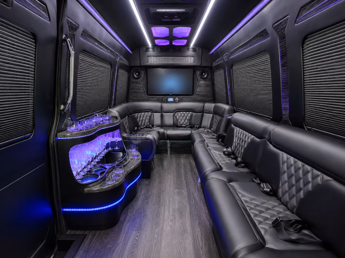 mesquite 40 passenger party bus interior