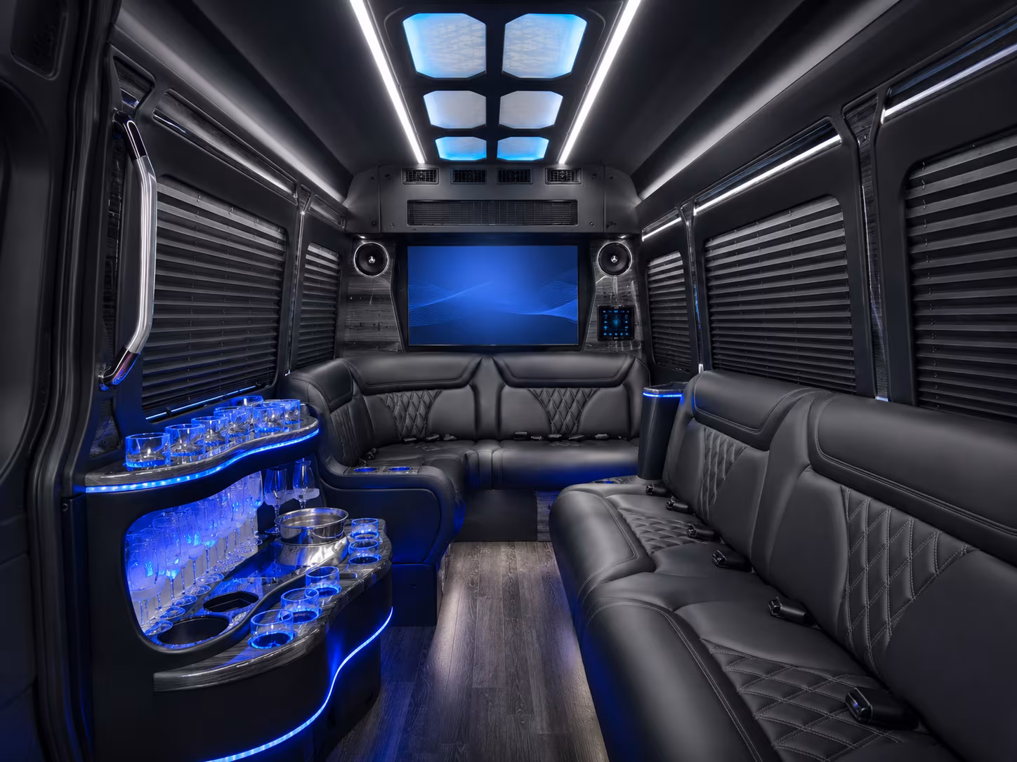 mesquite 50 passenger party bus inside